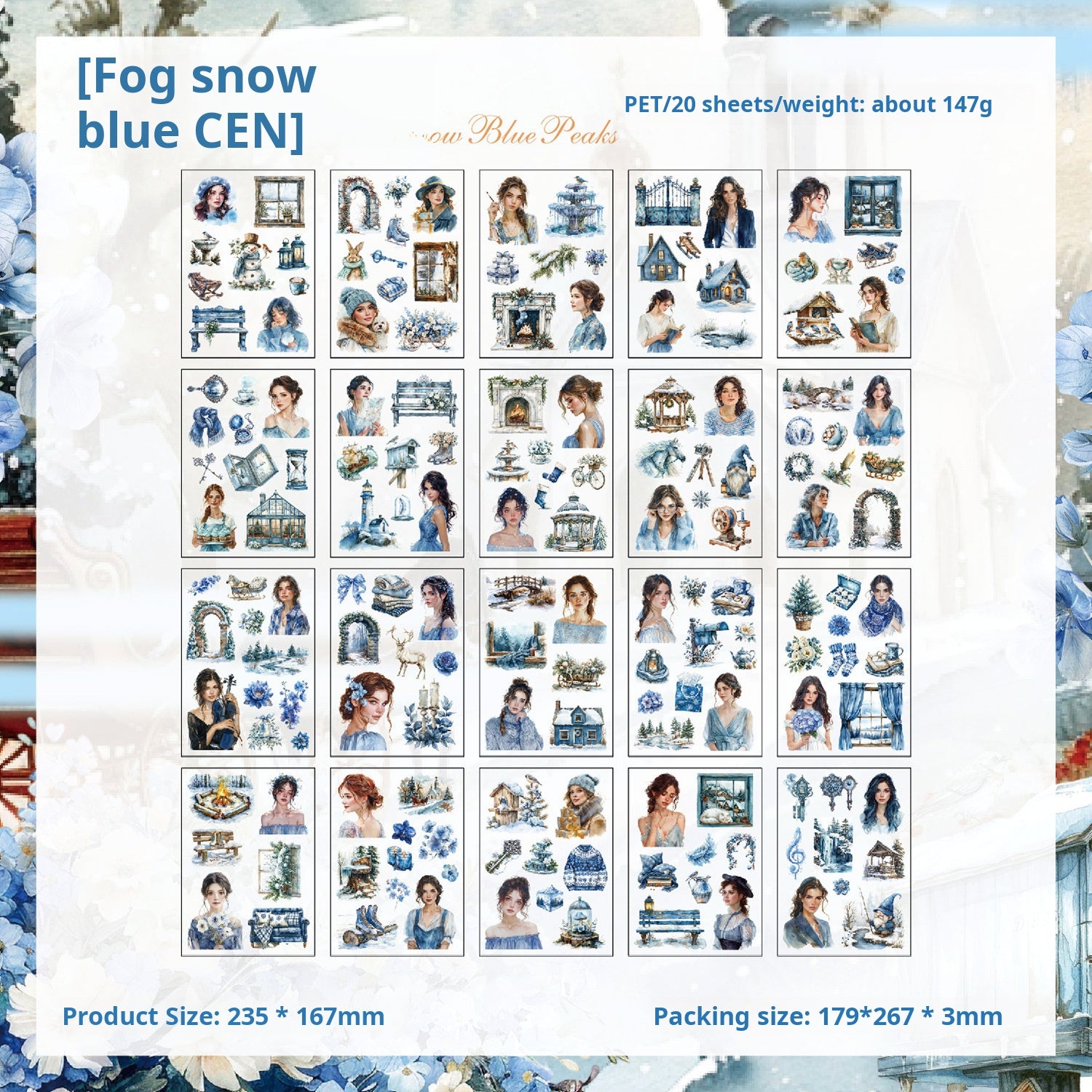 1119 Character scenery PET sticker Book -20Pcs each pack