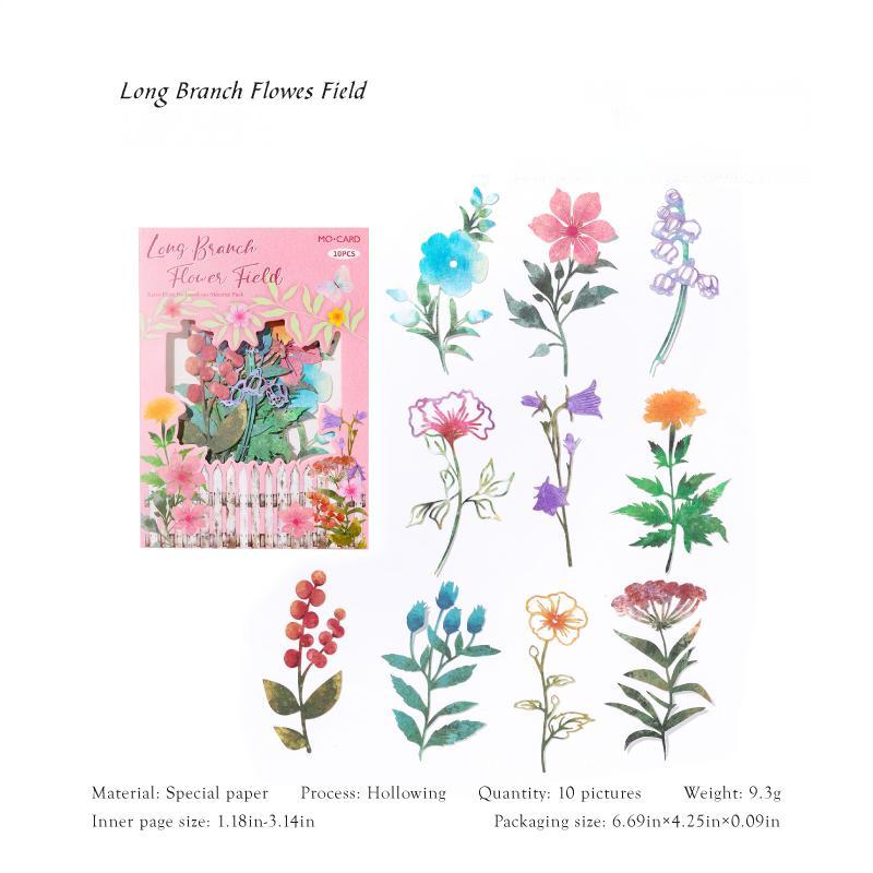 0626 Vintage plant die cut paper -10Pcs each pack