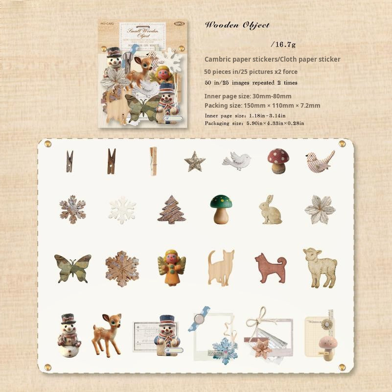 0920 Vintage die cut cardstock Sticker -50Pcs each pack