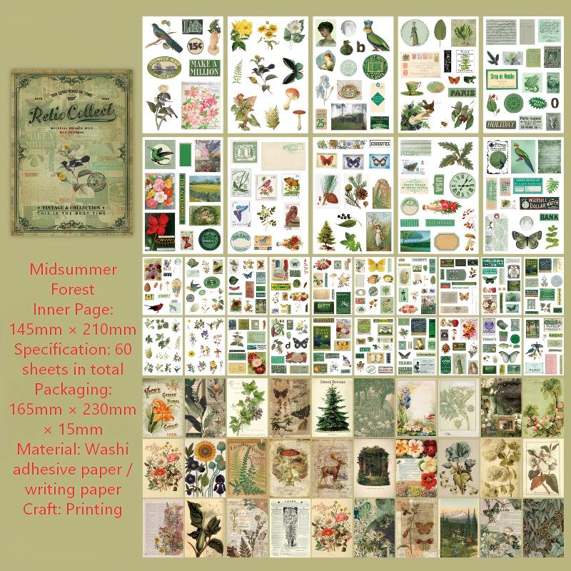 Vintage Mixed pack journaling ephemera -60Pcs each pack