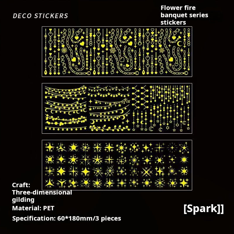0524 Moon and Stars PET Sticker -3Pcs each pack