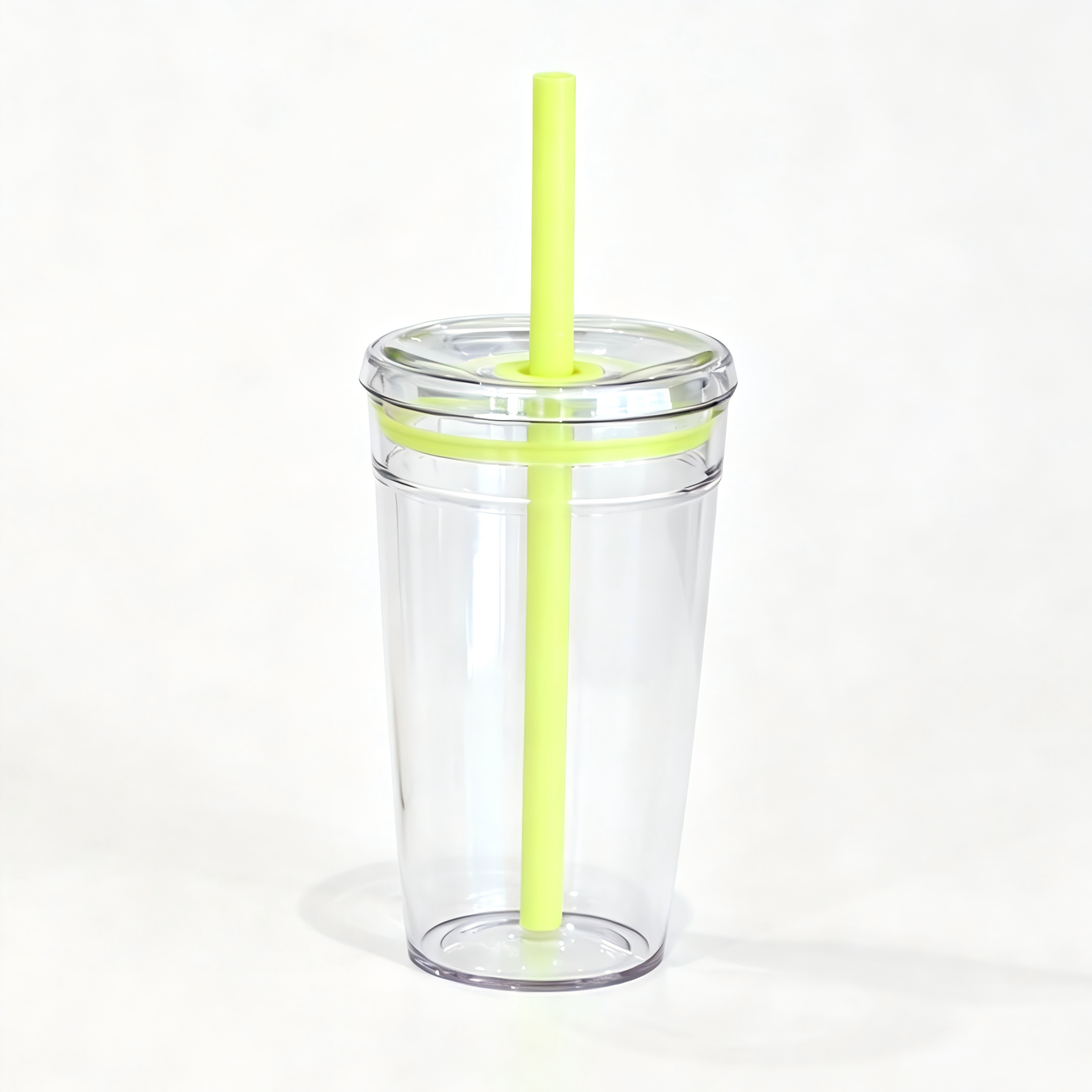 16oz Blank Clear Acrylic Tumbler with Lid & Color Straw – Perfect for Vinyl DIY