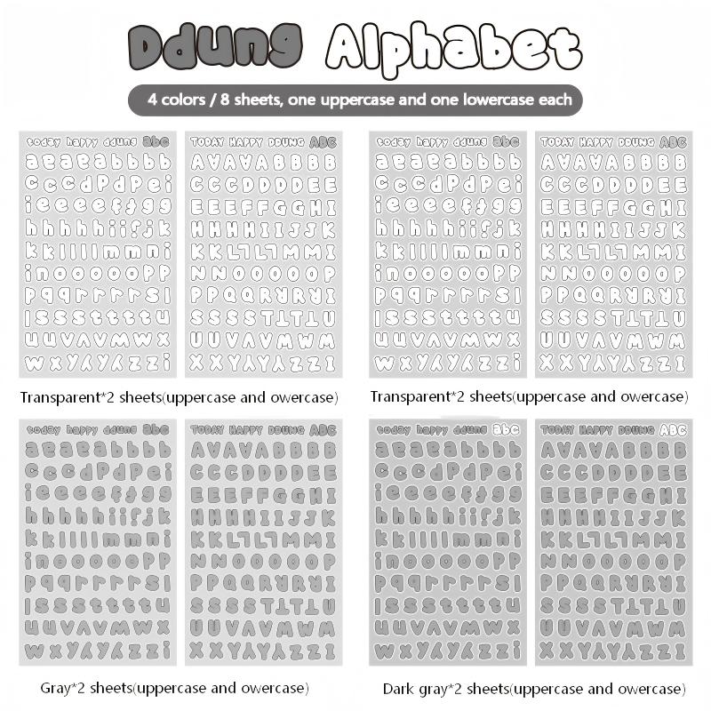 260120 English letters sticker -8Pcs each pack