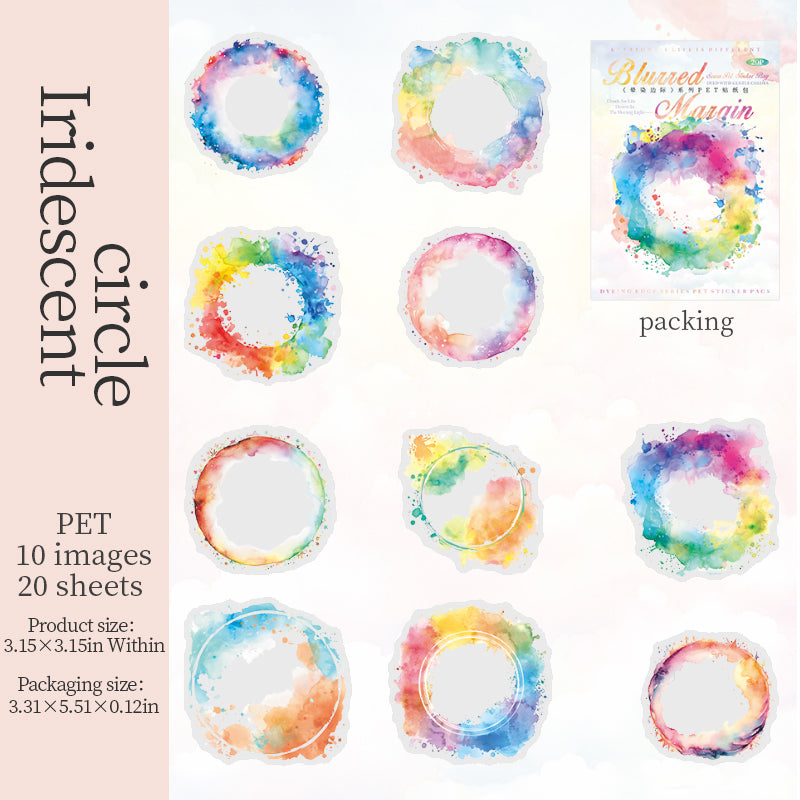 0520 Blurred margin PET Sticker -20Pcs each pack