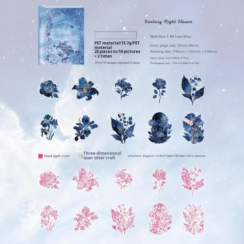 1206 Starry Sky Secret Realm PET sticker -20Pcs each pack