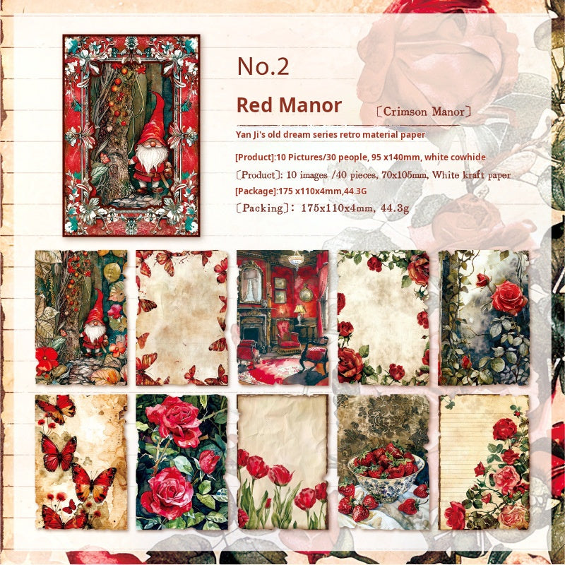 0625 Vintage Flowers Solid paper -30Pcs each pack