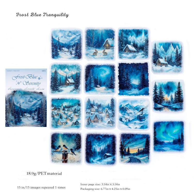 1215 Snow scene PET sticker -15Pcs each pack