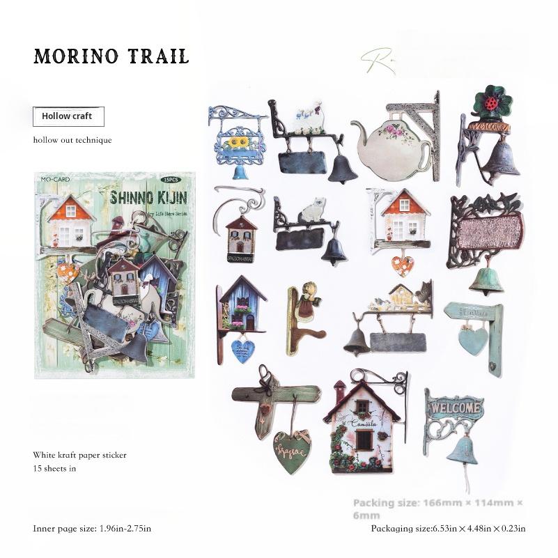 0725 Pastoral life die cut cardstock sticker -15Pcs each pack