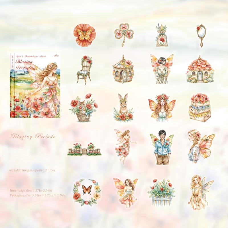 1028 Vintage elf PET sticker -40Pcs each pack