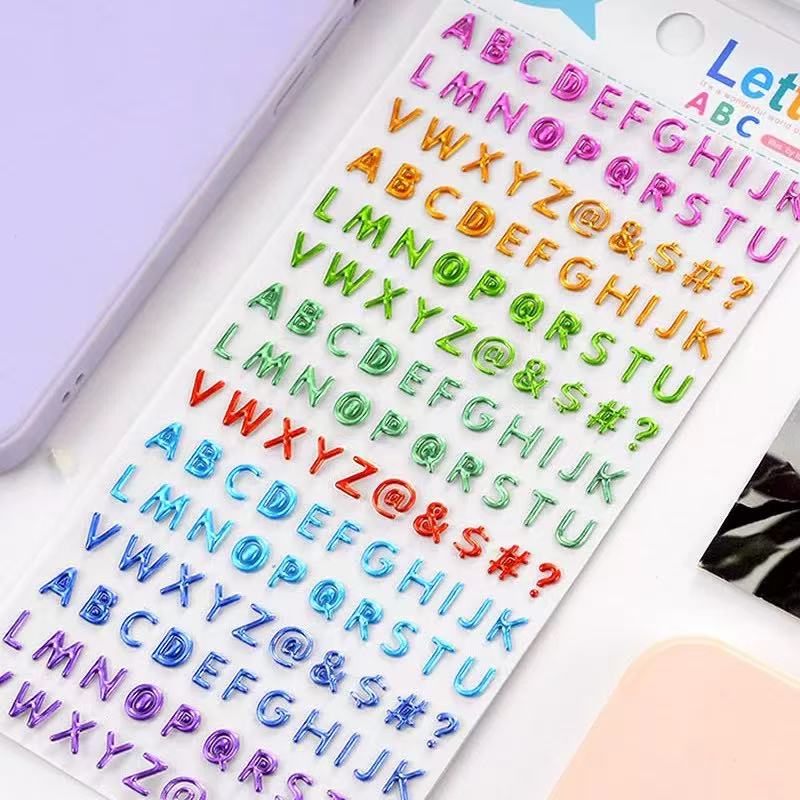 3D Colored letters Stickers -1Pcs each pack