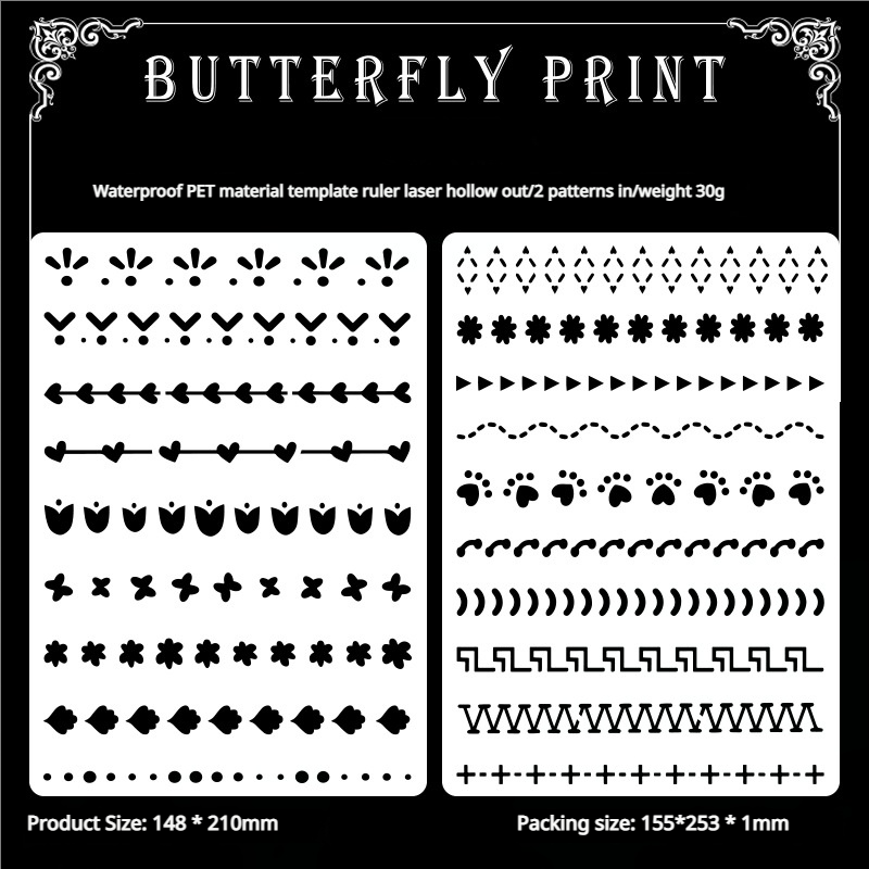 0510 Faling into the network Series PET Stencil *2Pcs
