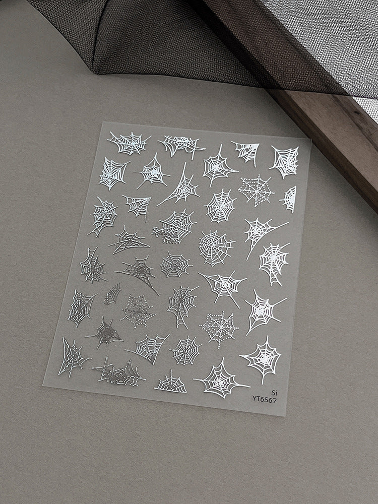 1201 M266- Spider web Embossed Mini sticker 1 Pcs