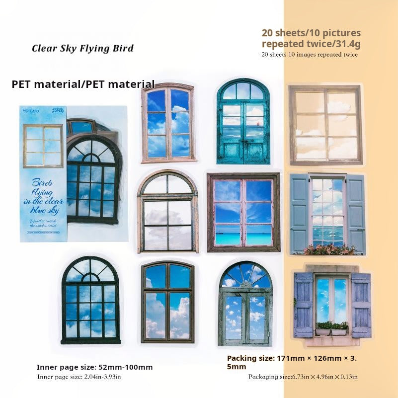 0524 The weather outside the window PET Sticker -20Pcs each pack