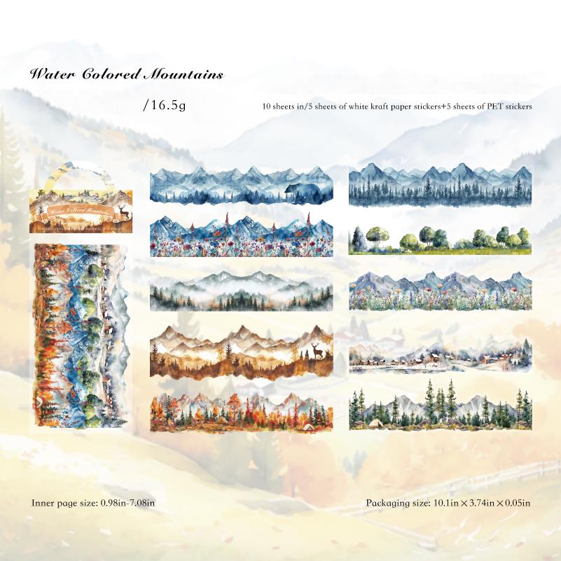 0815 Natural museum Solid & PET Sticker -10Pcs each pack