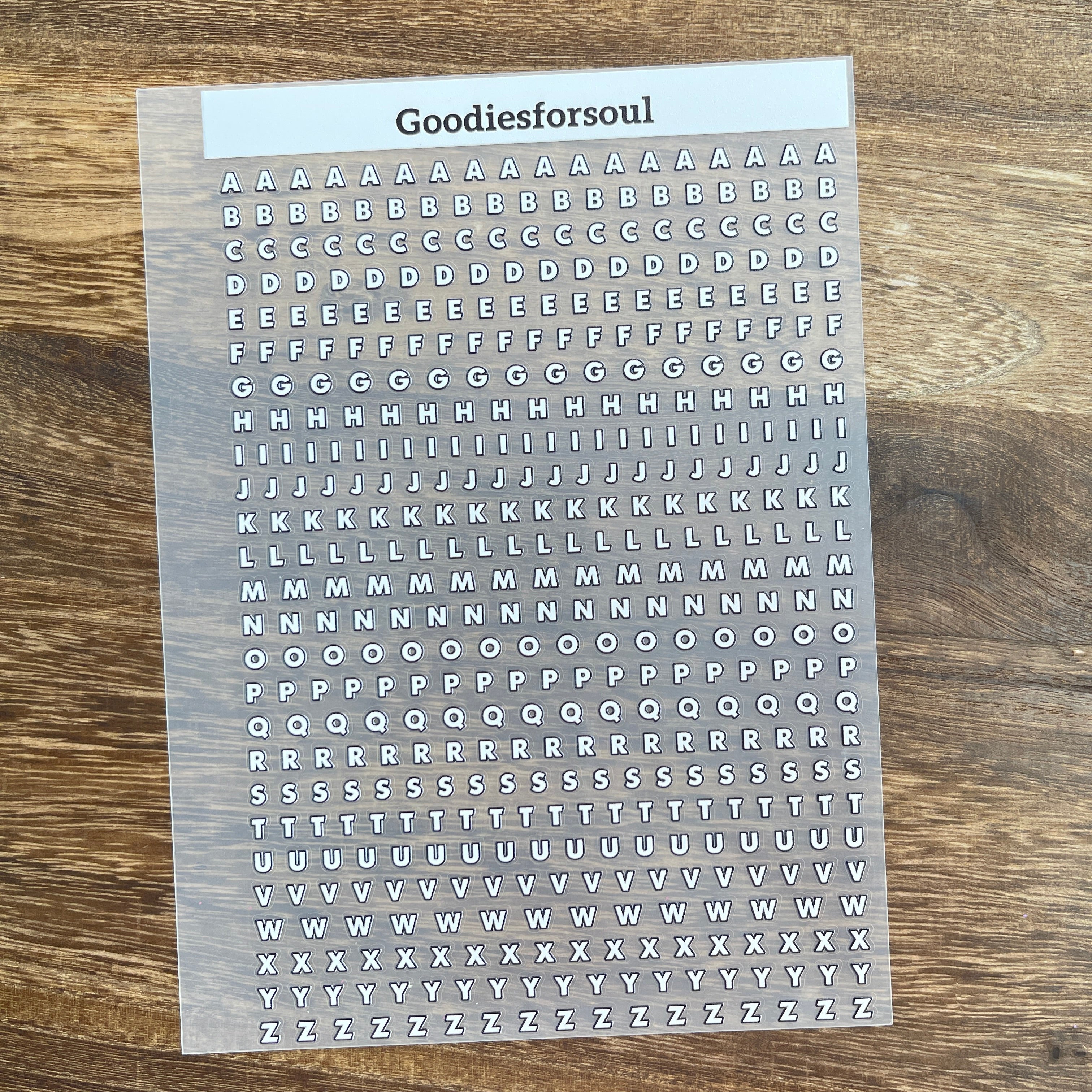 Stroke letter sticker *can be stored in A5 binder