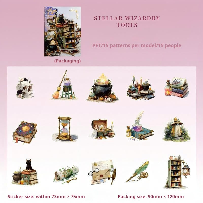 1113 Vault of Magic PET sticker -15Pcs each pack