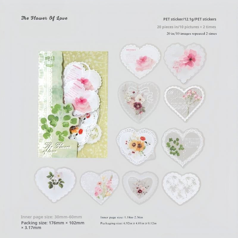 260112 Lace PET sticker -20Pcs each pack