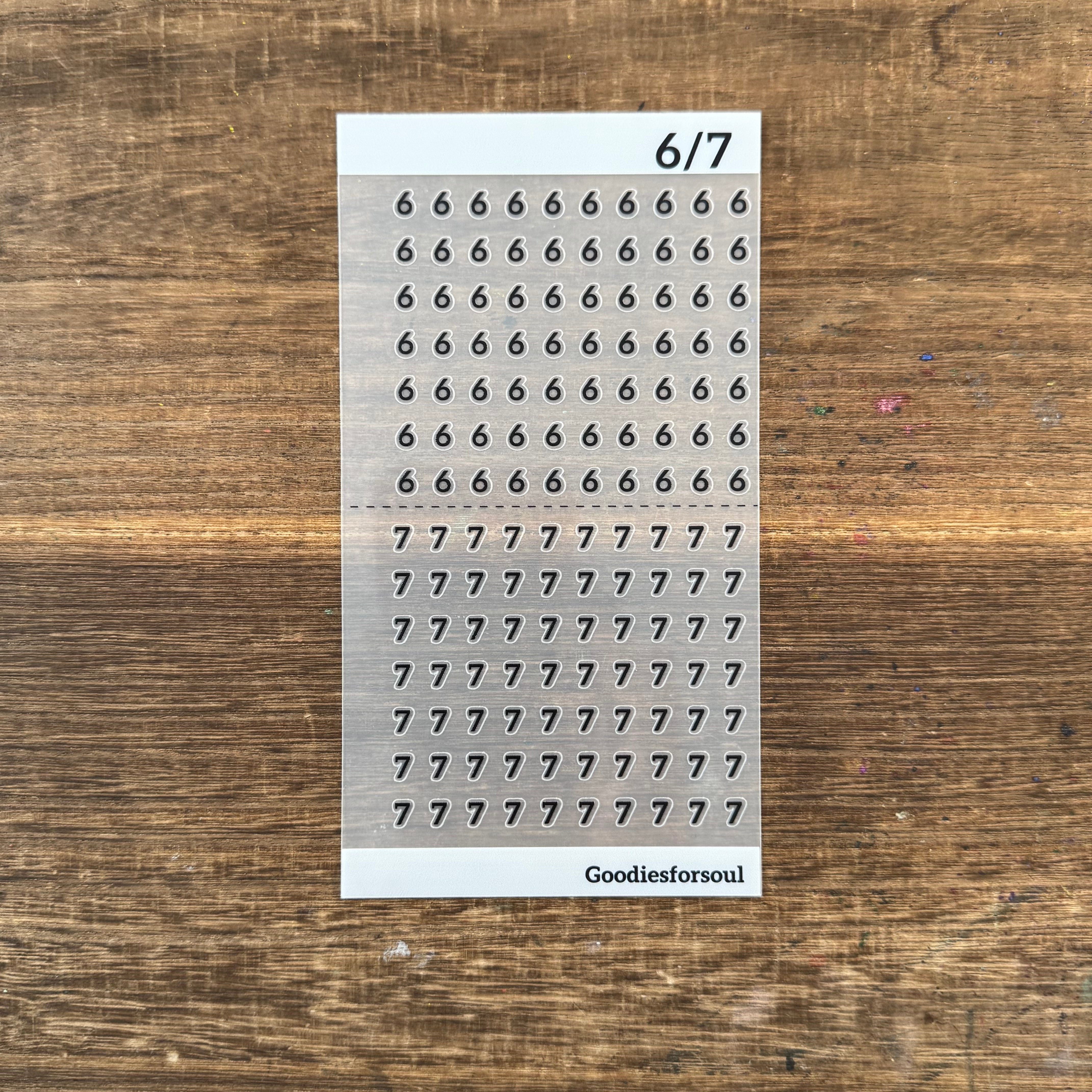 Number PET sticker *can be stored in A6 binder