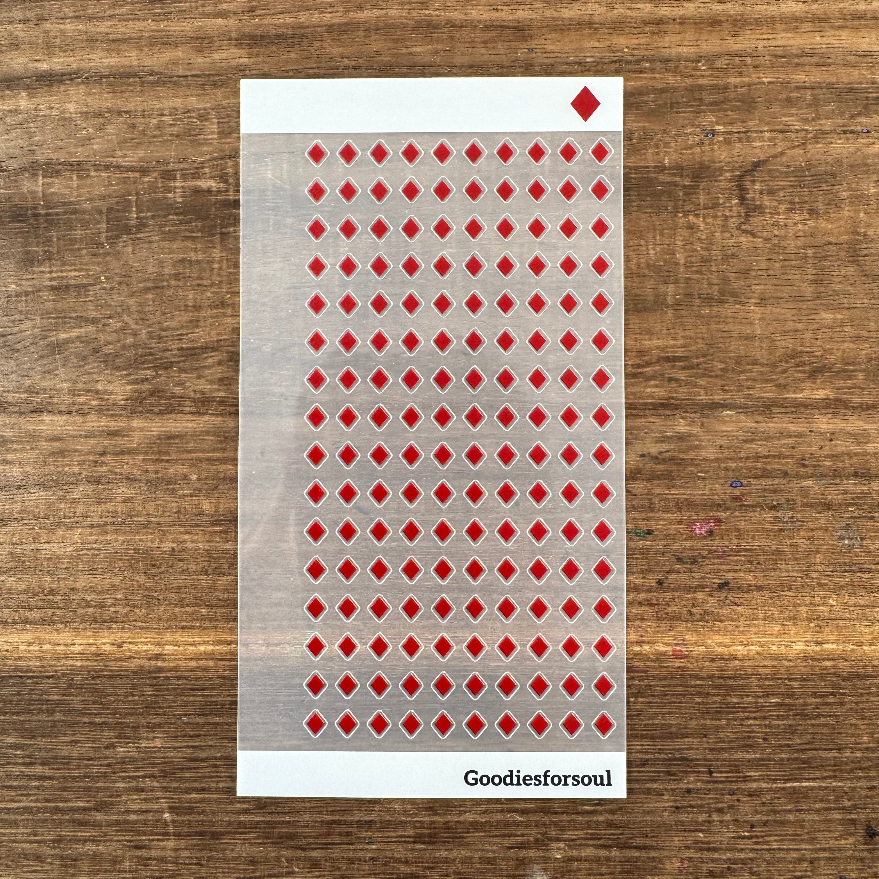 Playing card symbols PET sticker *can be stored in A6 binder