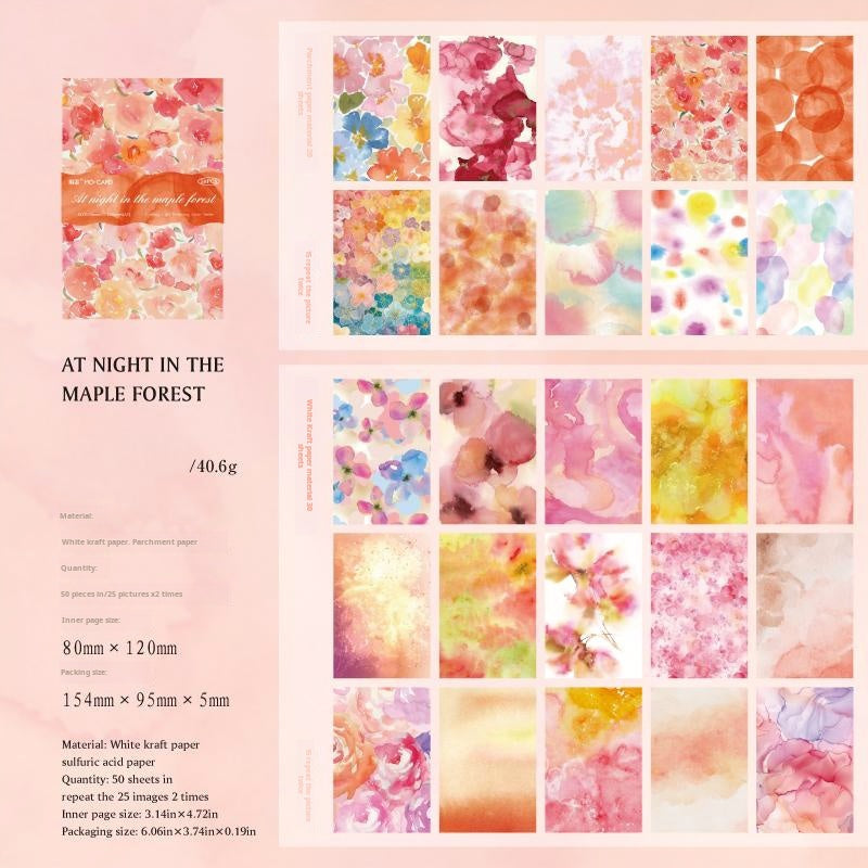 0531 Watercolor material solid vellum paper -50Pcs each pack