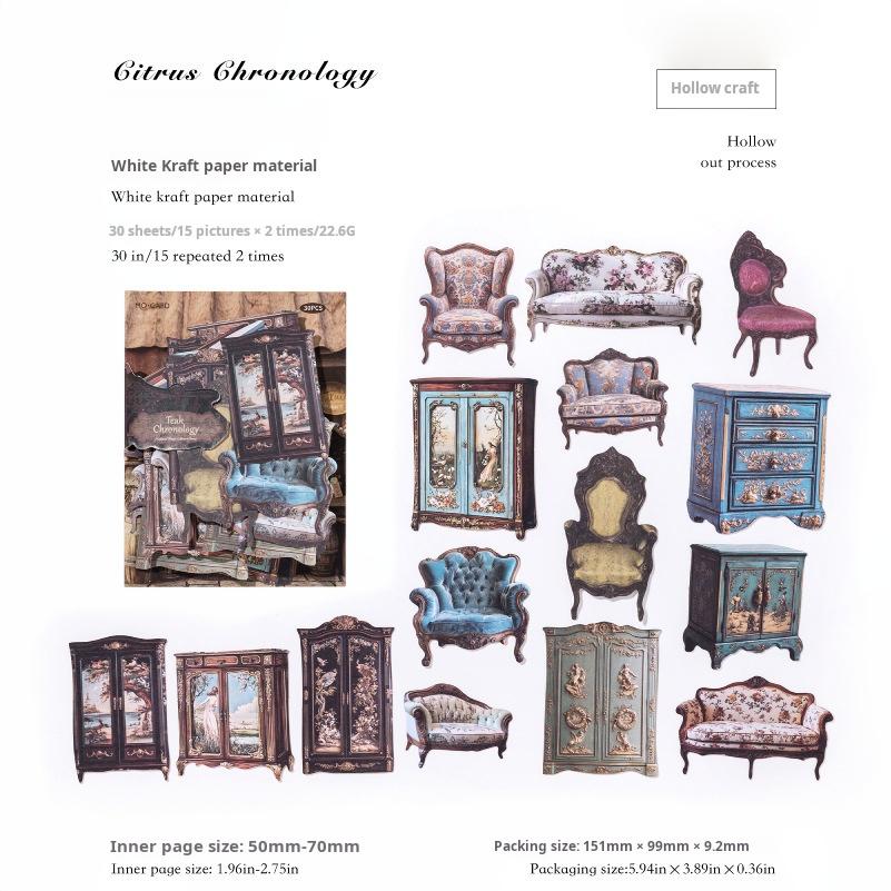0524 Medieval Collections diecut cardstock Solid Sticker - 30Pcs each pack