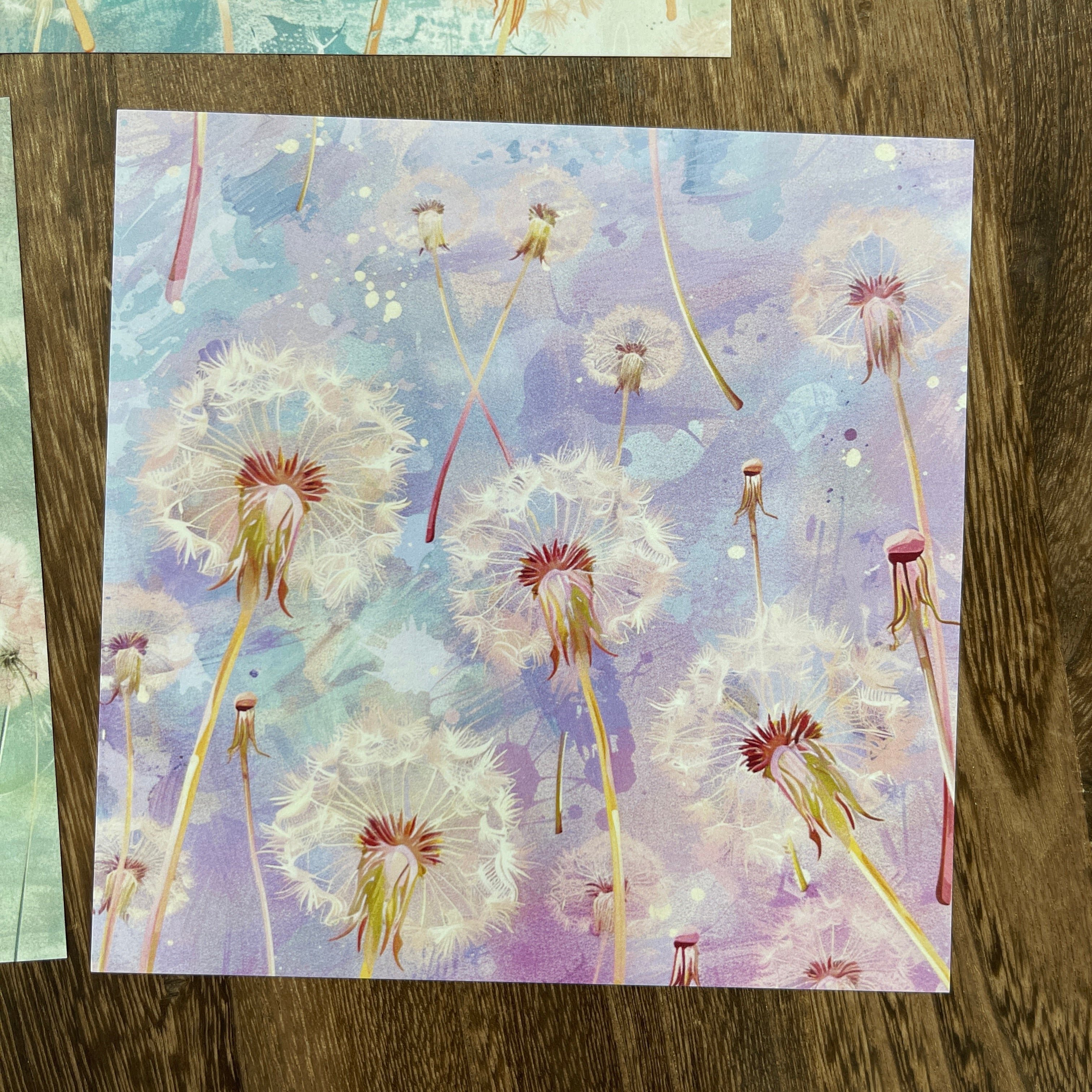 0818 Dandelion background paper 15*15cm -10Pcs each pack