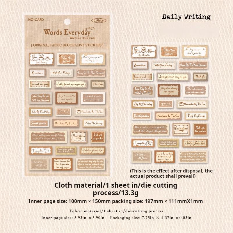 0622 Cloth label pre-cut Sticker -1Pcs each pack