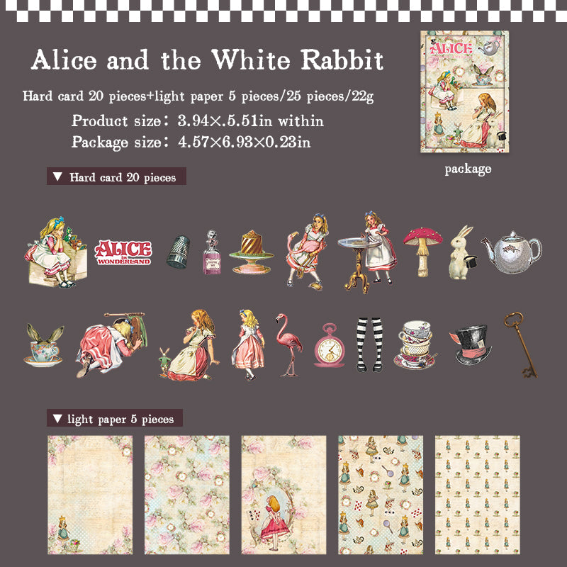1105 Alice in wonderland card stock sticker + paper