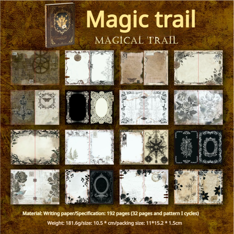 1028 Magic Notebook with Vintage Pattern Inner Page