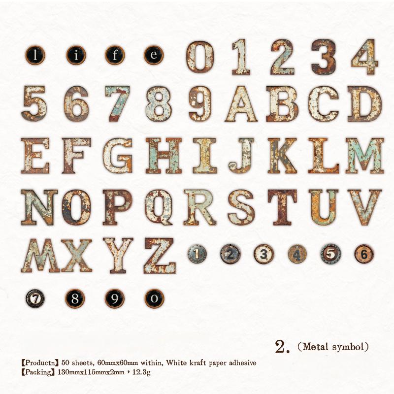 1028 Collection of old things Solid sticker -50Pcs each pack