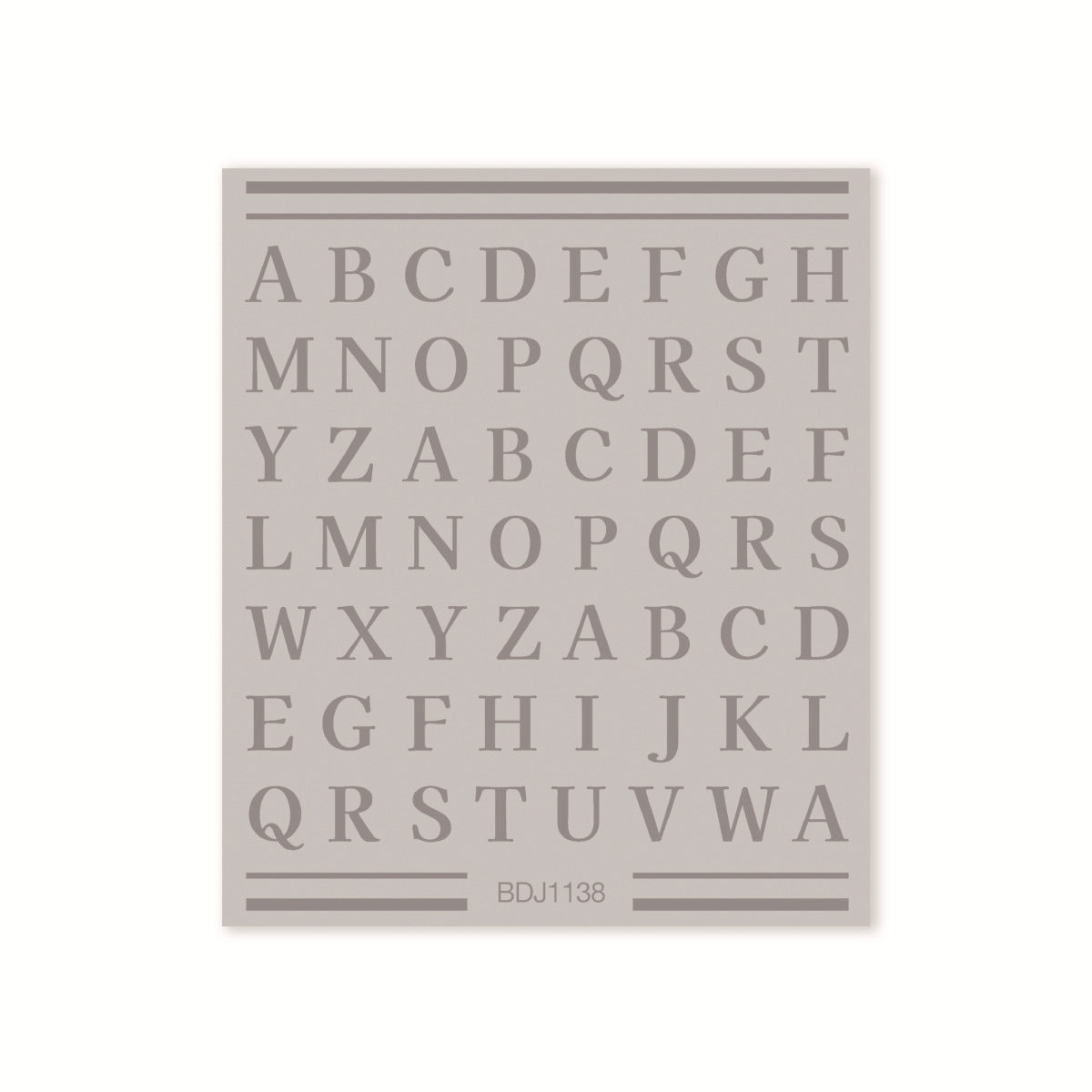 260108 M279- Letter Embossed Mini sticker 1 Pcs