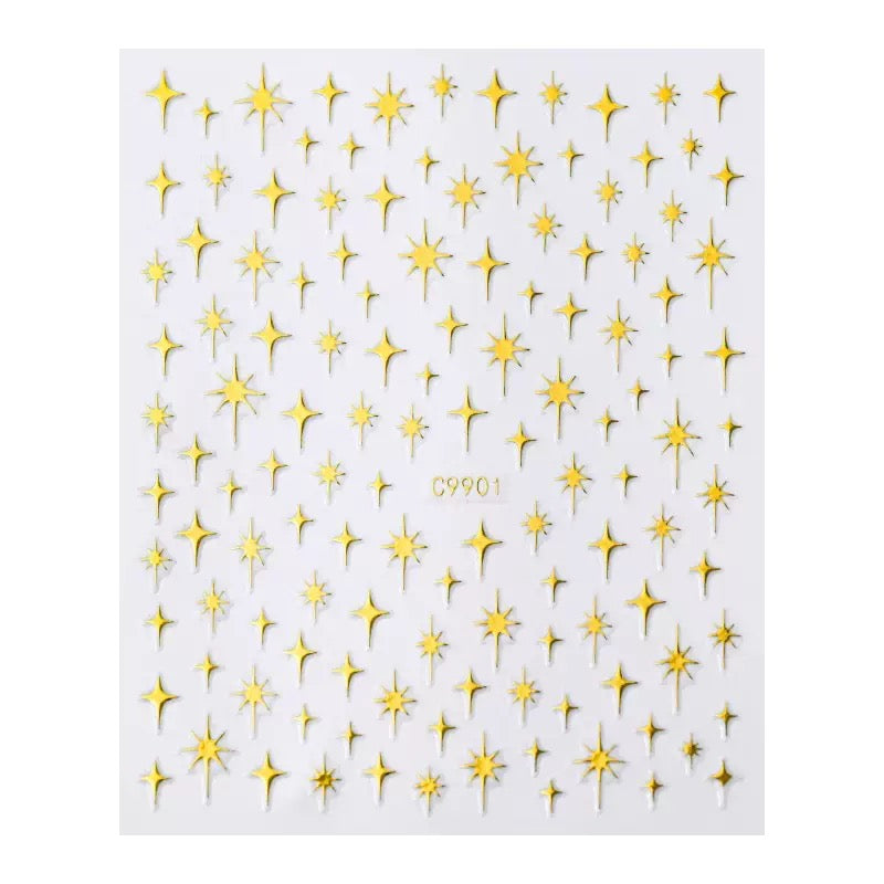 0602 Star Embossed sticker -1Pcs each pack