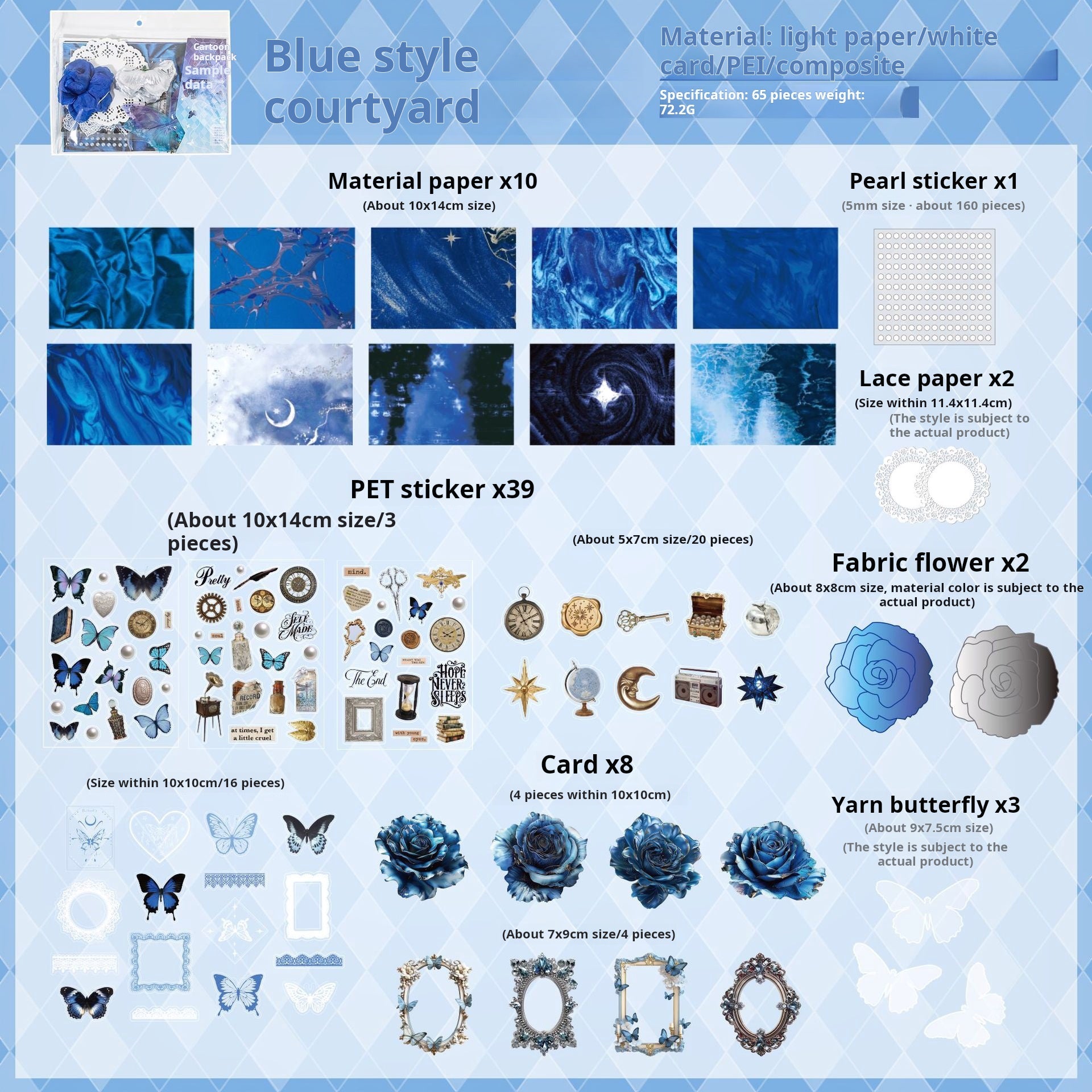 0526 Butterfly Roses Series Mixed pack -65Pcs each pack