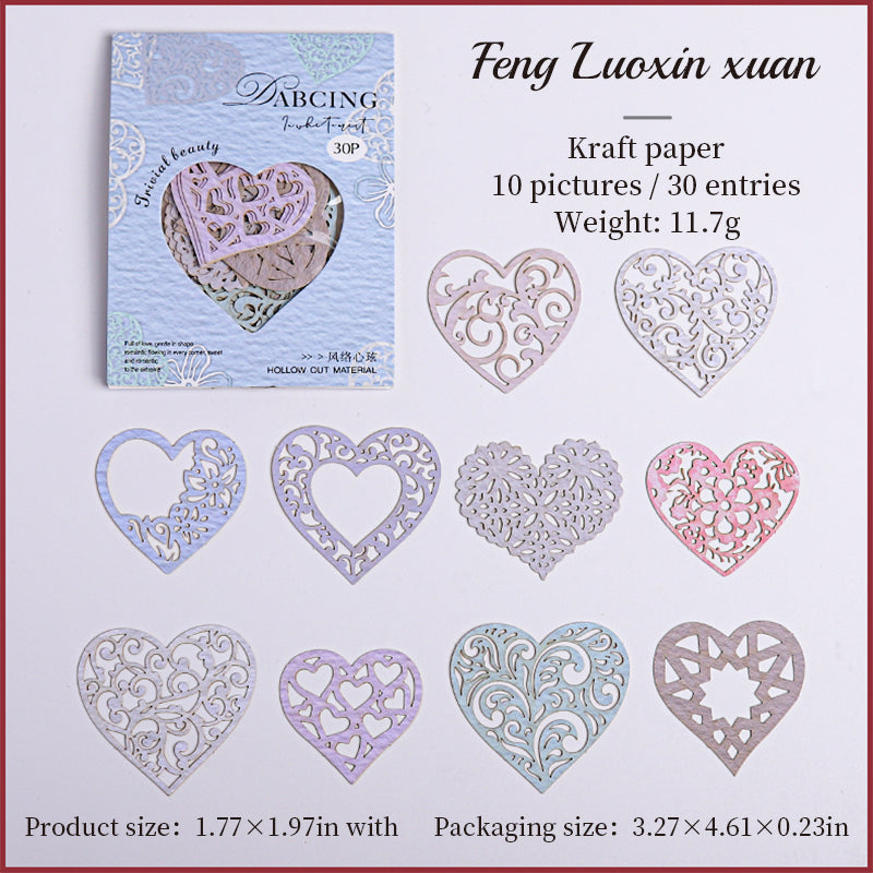 0521 Dancing in white mist Series die cut cardstock Paper -30Pcs each pack
