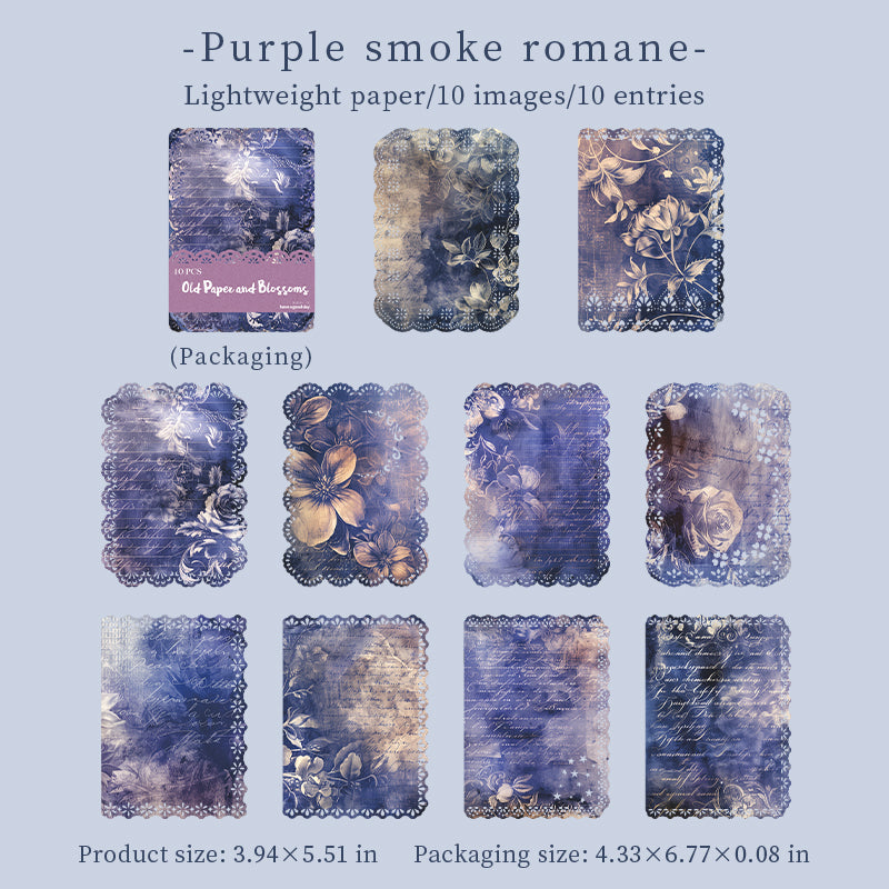 Aged Paper Floral Lace die cut Paper -10Pcs each pack
