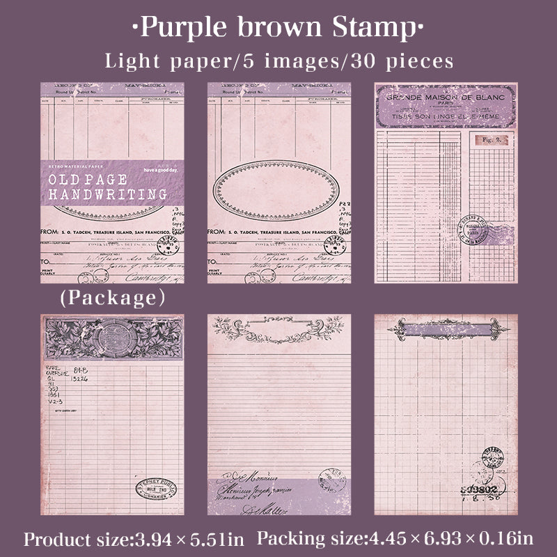 260102 Vintage paper -30Pcs each pack