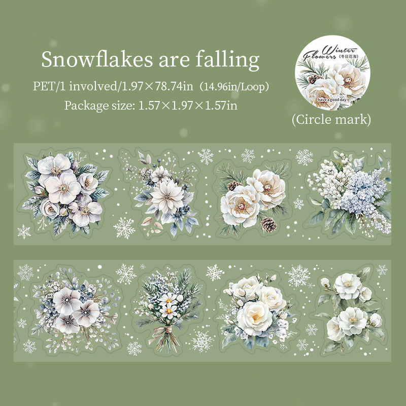 1101 Winter flowers pre-cut PET tape -5cm*2m