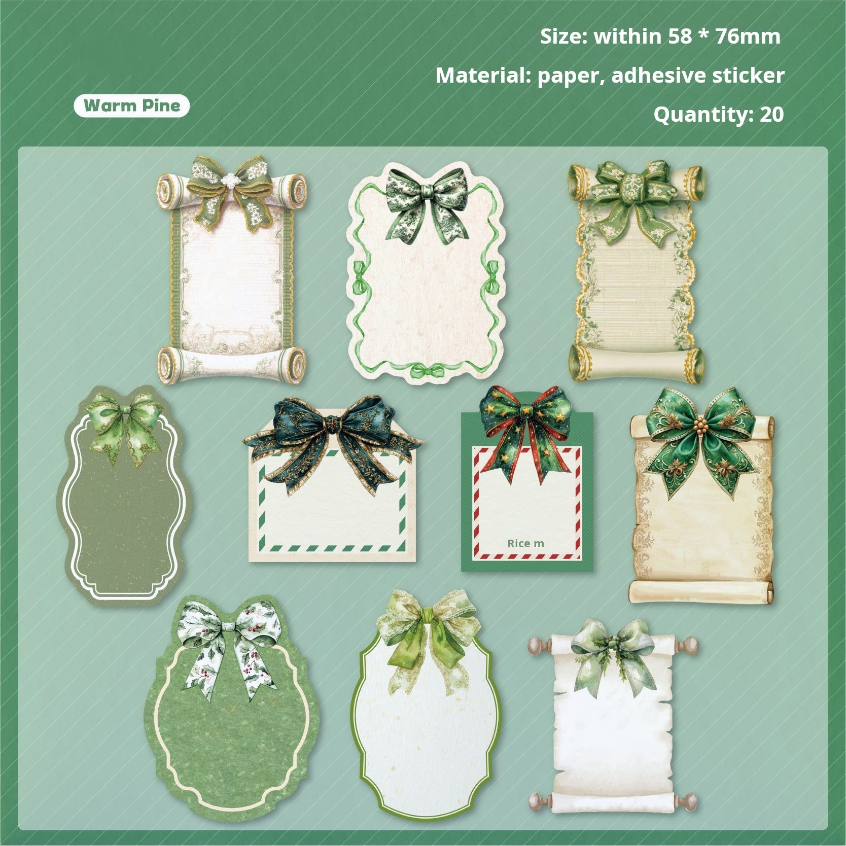 0918 Holiday notes Sticker -15Pcs each pack