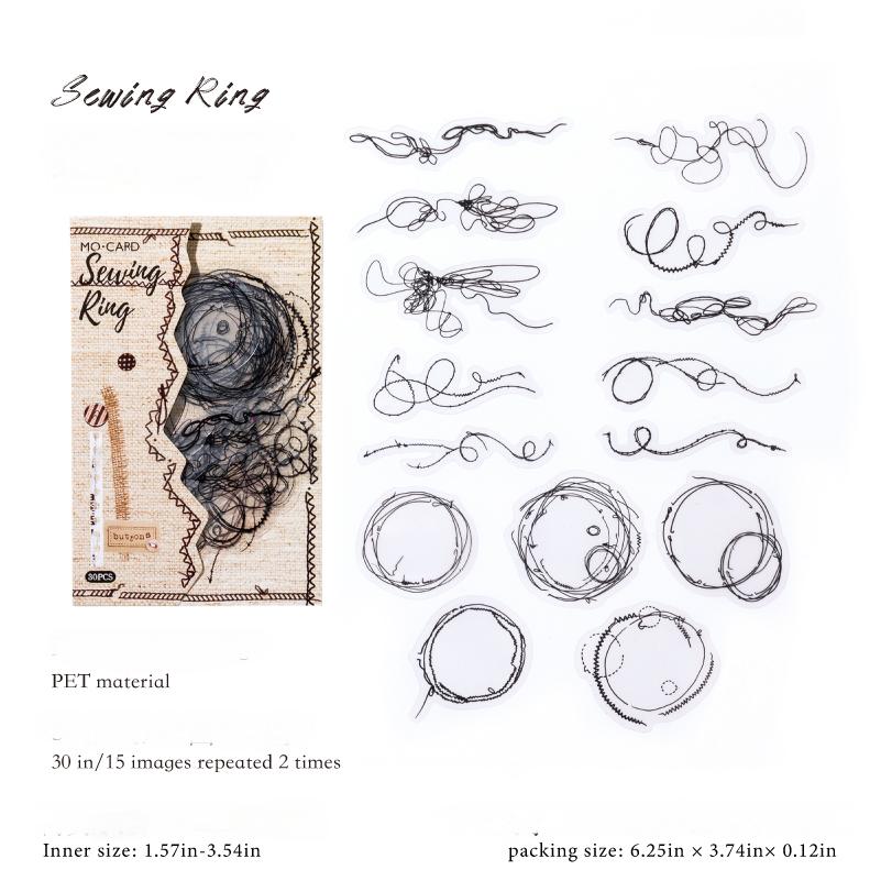 0905 Sewing studio PET Sticker -30Pcs each pack