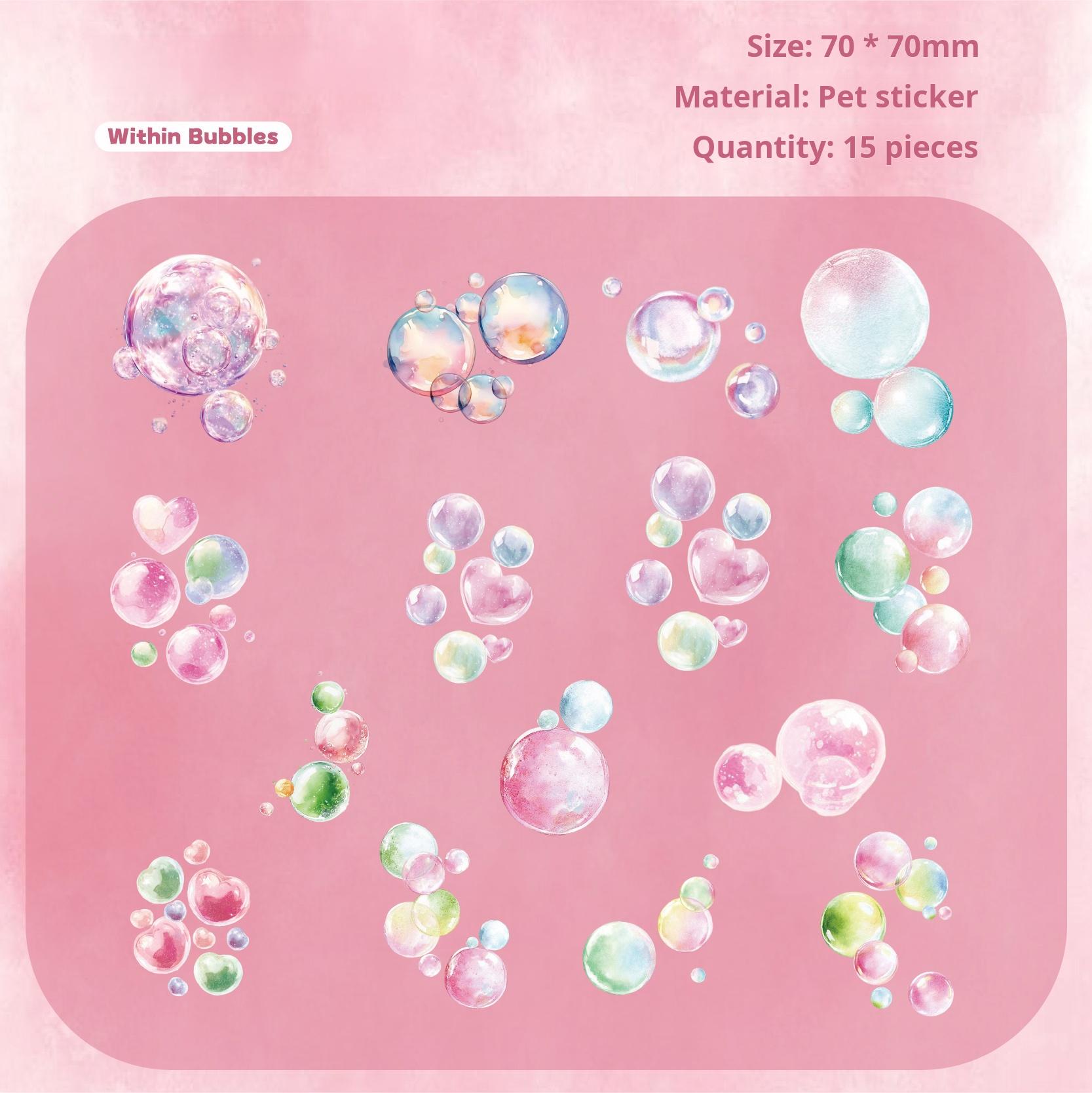 0813 Colorful bubbles PET Sticker -15Pcs each pack