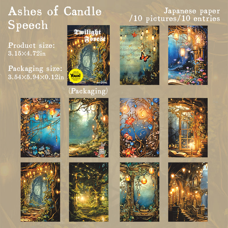0521 Twilight forest Washi Sticker -10Pcs each pack
