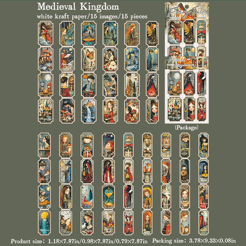 0910 Fairy tales Solid Sticker -15Pcs each pack