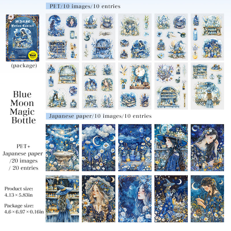 0812 Magic Potion Cabinet PET & Washi sticker book -20Pcs each pack