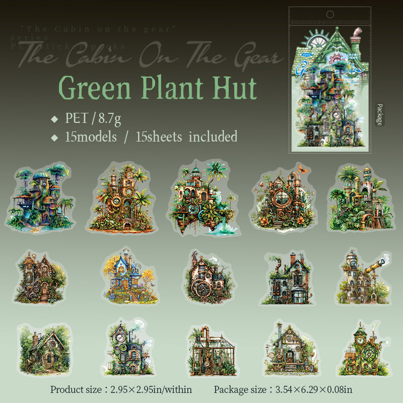 0802 Steampunk House PET Sticker -30Pcs each pack