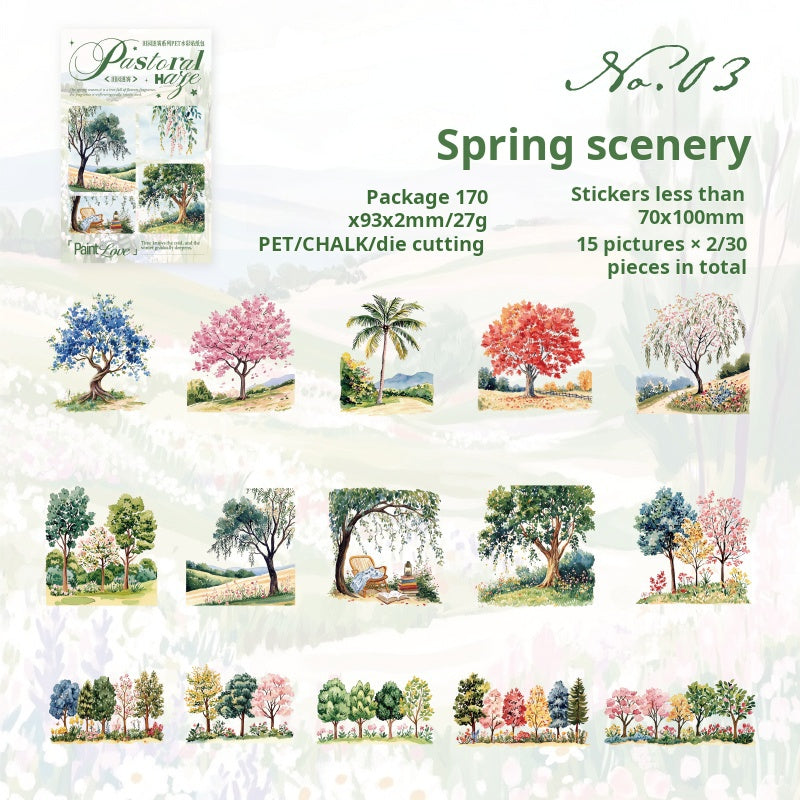 0522 Garden View PET Sticker -30Pcs each pack