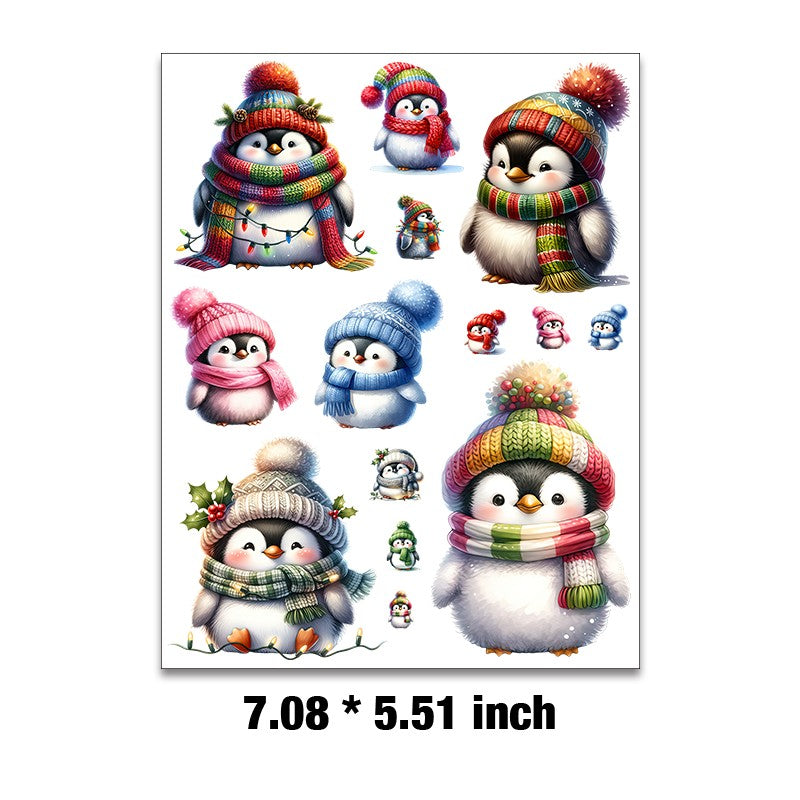 E-92- Cute penguin Embossed sticker 1 Pcs