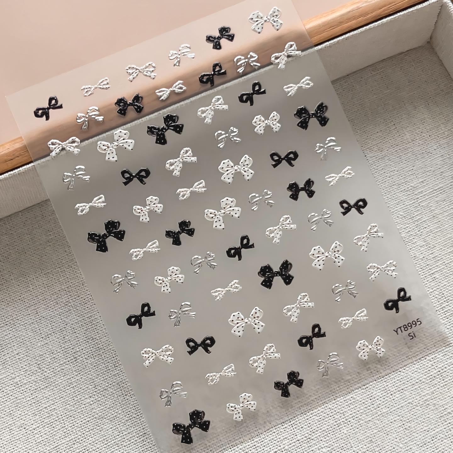 M315- Polka Dot Bow Mini Embossed sticker 1 Pcs
