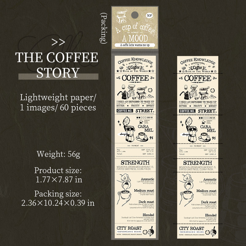 1229 Coffee-themed sticky notes paper -50Pcs each pack
