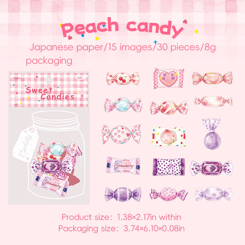 Sweet Candies Washi Stickers -30Pcs each