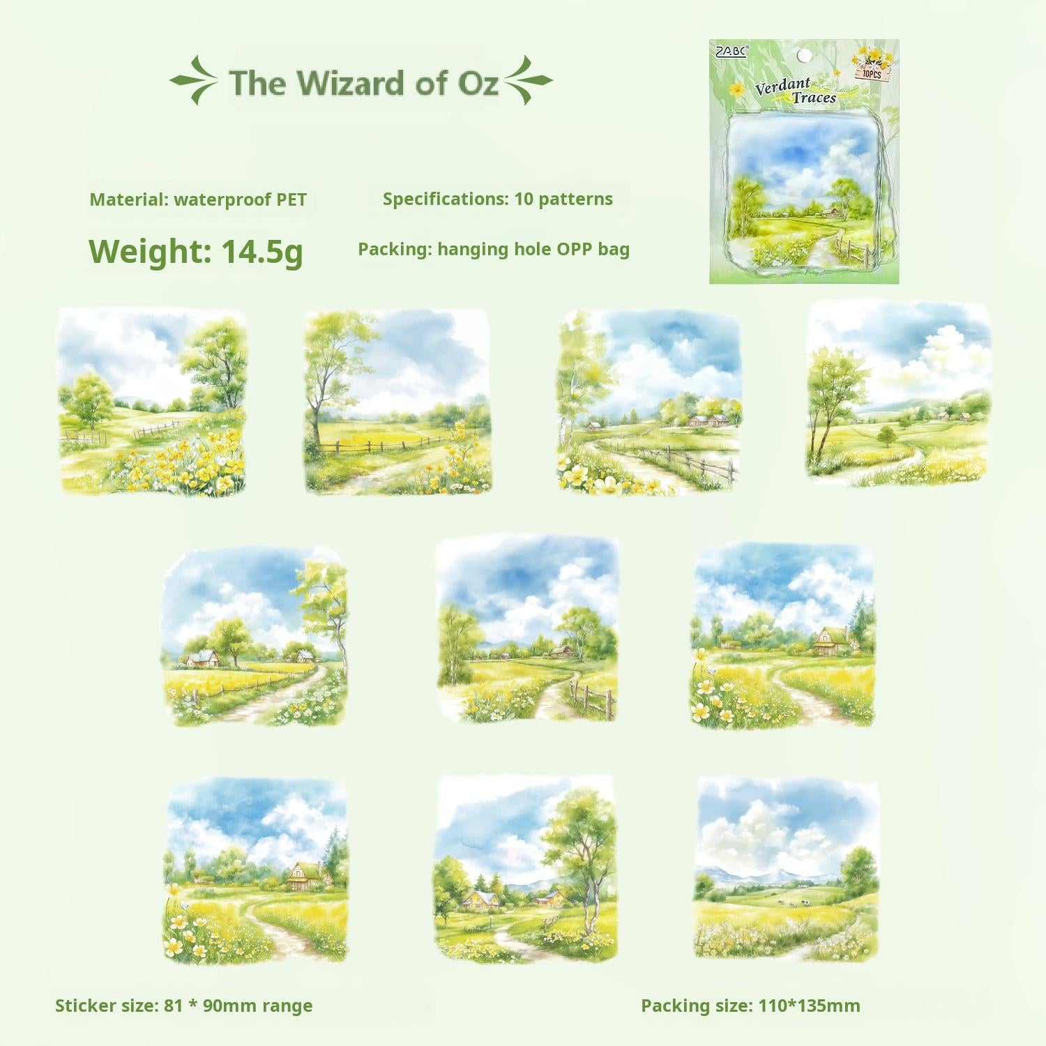 0801 Story of Four Seasons PET Sticker -10Pcs each pack